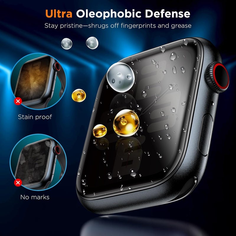 LK 4 Pack for Apple Watch Screen Protector 44mm Privacy, HD Ultra-thin Touch Sensitvie [Anti-Spy] Upgrade Soft TPU Film Apple Watch 44mm Screen Protector Series 6/5/4 SE2, Full Coverage - Image 5